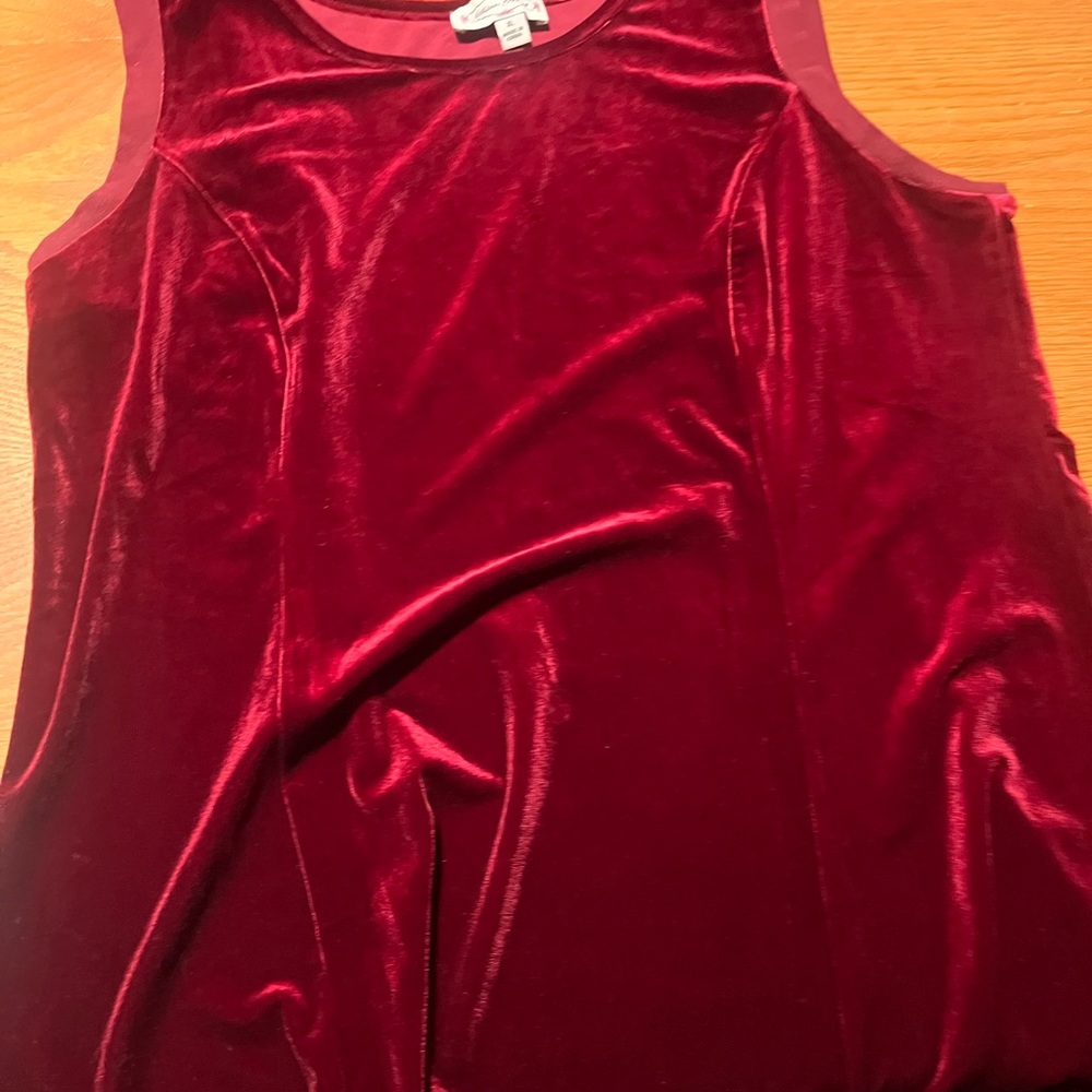 Kathleen Kirkwood Red Sleeveless Tank Top Velvet